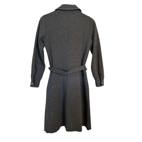 Vintage Fritzi Women's Soft Belted Button Up Shirt Dress Size M Gray Long Sleeve - Picture 7 of 8